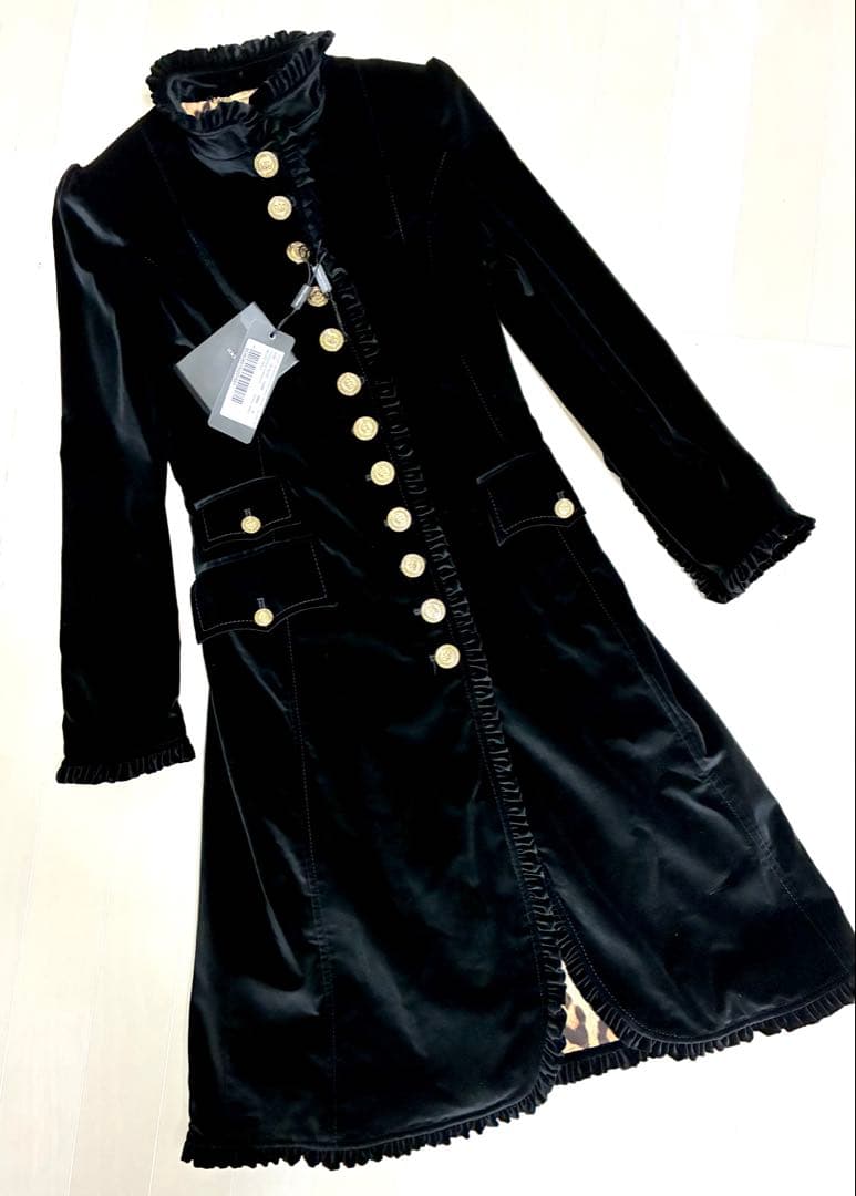 【新品 タグ付き】ドルチェ＆ガッバーナ ベロア コート ブラック 38 希少