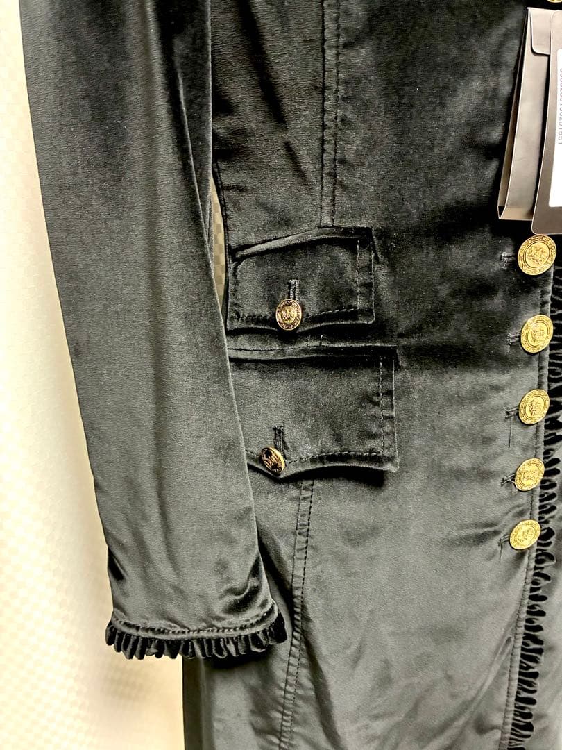 【新品 タグ付き】ドルチェ＆ガッバーナ ベロア コート ブラック 38 希少