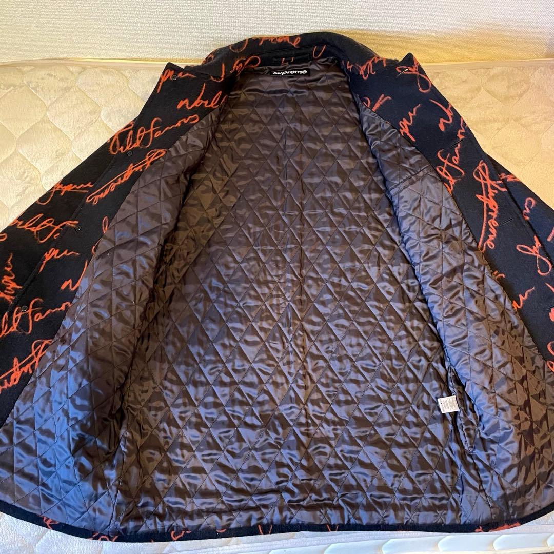 ブ*ル様 Supreme Script Logos Wool Overcoat