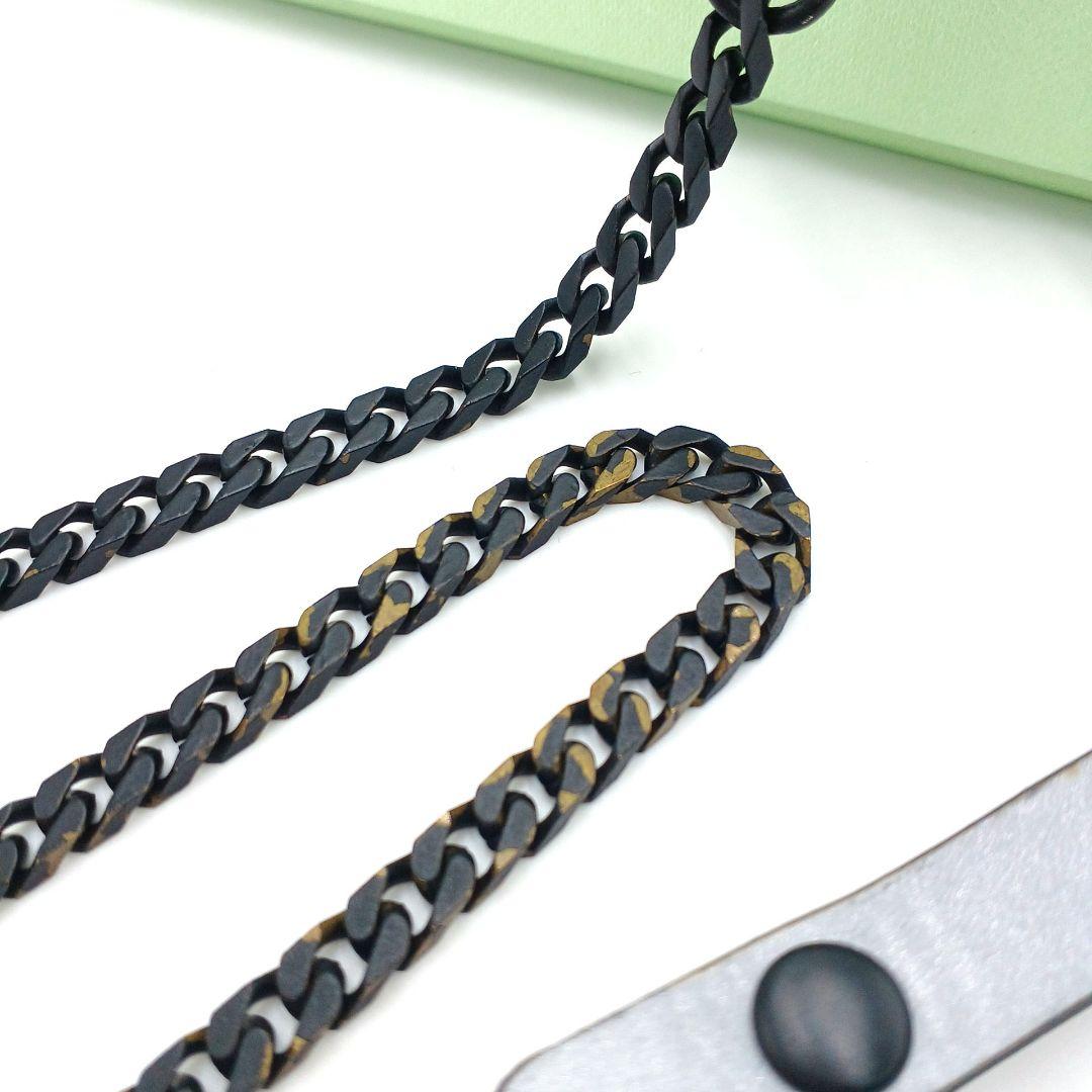 オフホワイト OFF-WHITE チェーンウォレット(シルバー×ブラック)