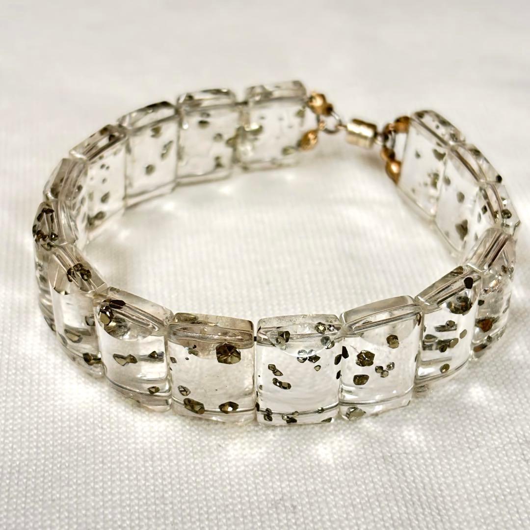 超貴重❗️マーカサイトインクォーツ ブレスレット マグネット金具