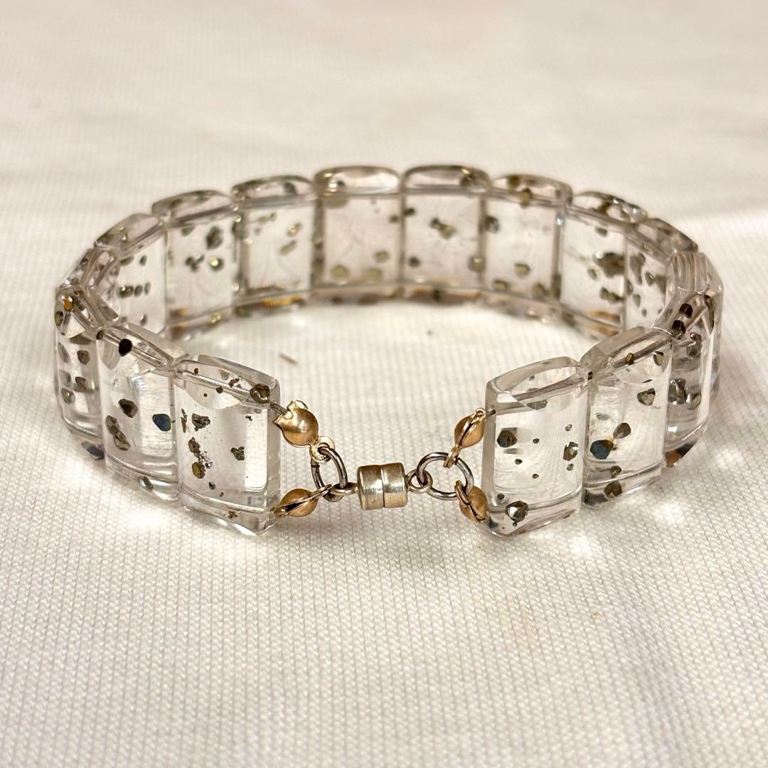 超貴重❗️マーカサイトインクォーツ ブレスレット マグネット金具