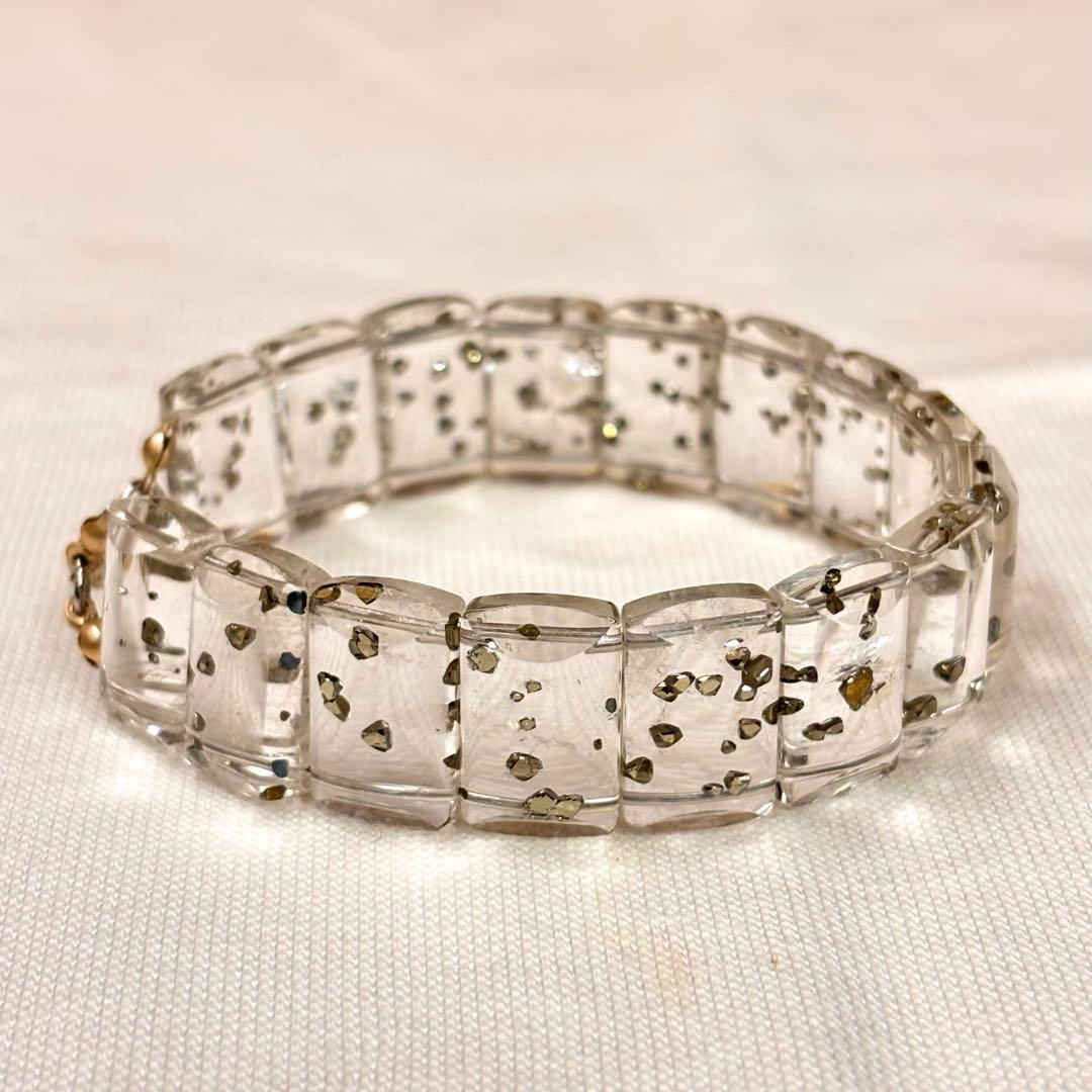 超貴重❗️マーカサイトインクォーツ ブレスレット マグネット金具