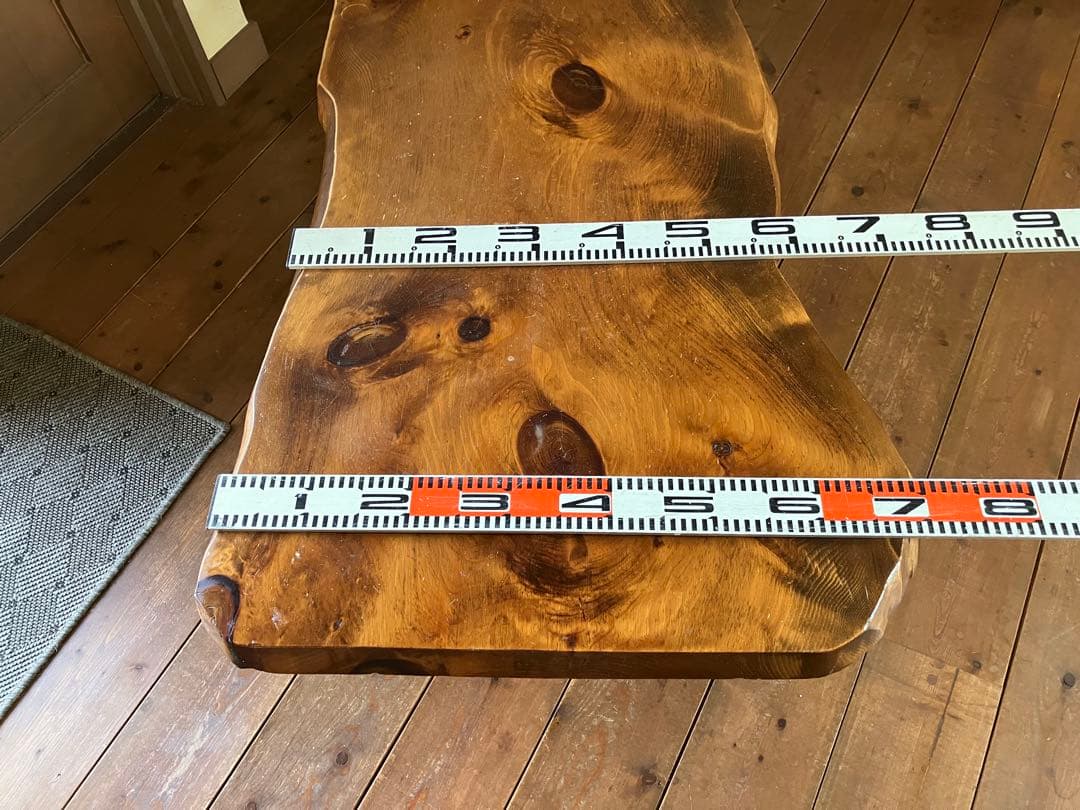 センターテーブル リビングテーブル ローテーブル 自然形状 ブラウン パイン材
