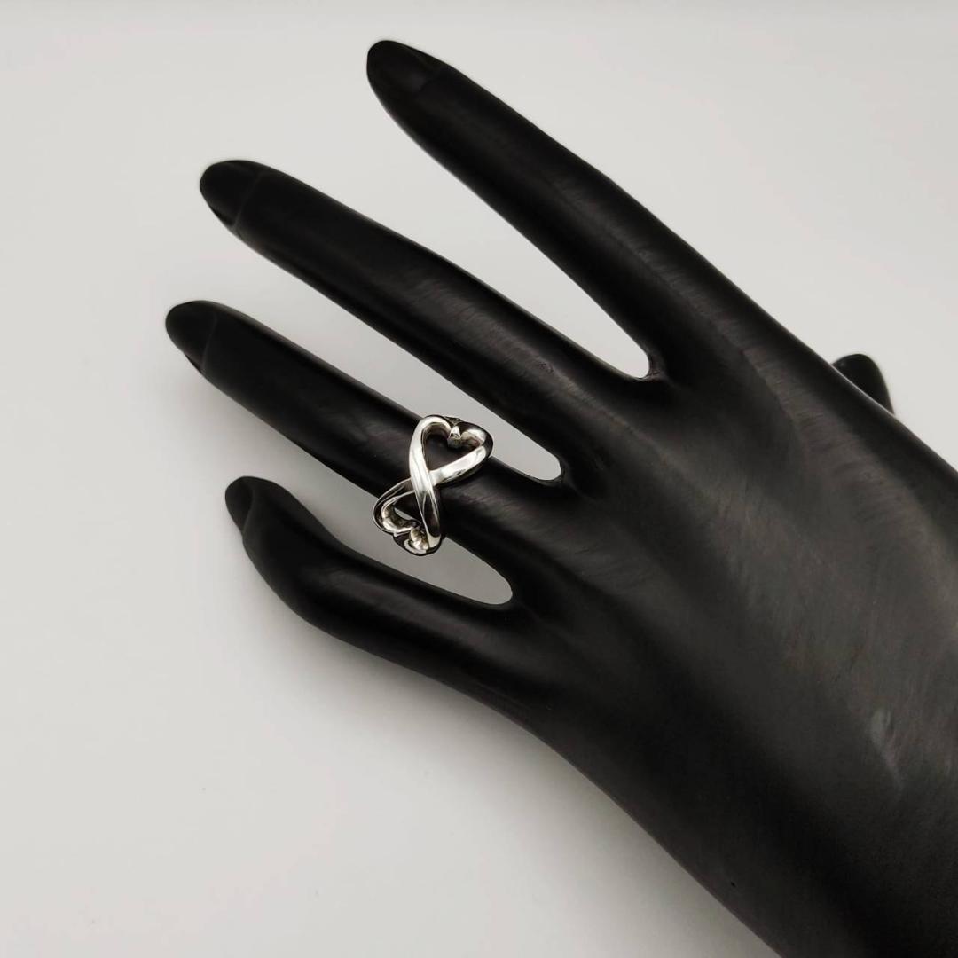 【極美品】■ティファニー　リング9号　ダブルラビングハート　TIFFANY　指輪