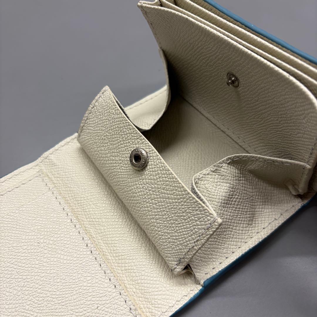 スティングレイ 二つ折り財布 ターコイズ 一枚革 メンズ レディース エイ革