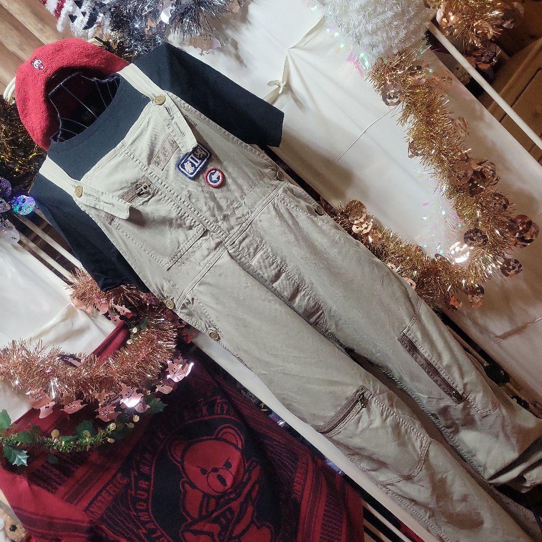 希少人気ヒステリックグラマーヒスワッペンベージュオーバーオール