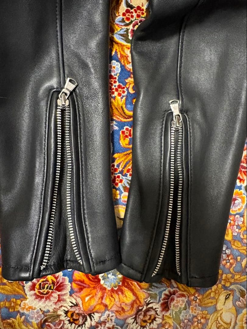 美品 BEAUTY&YOUTH シングルレザー ライダース L ブラック