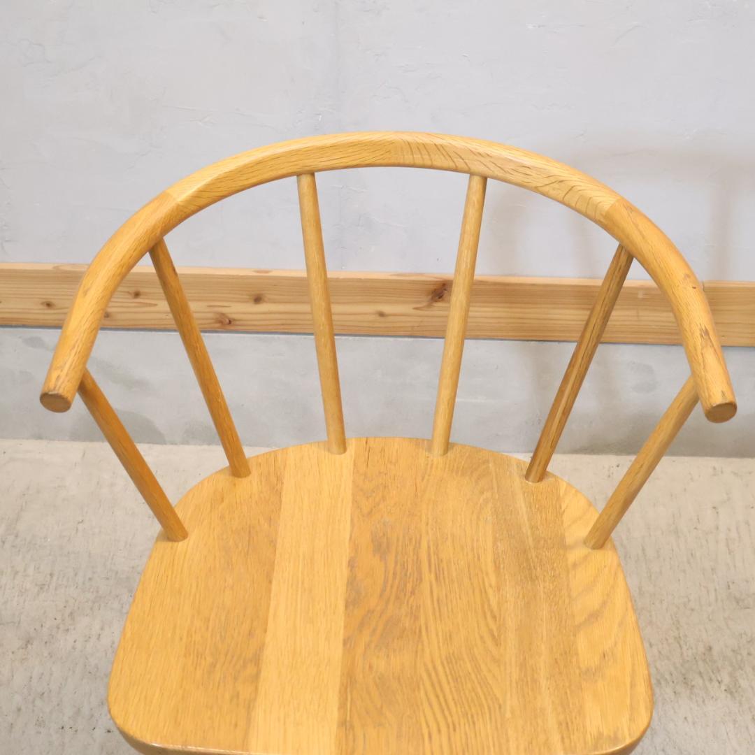 無印良品 MUJI オーク無垢材 ダイニングチェア 2脚アームチェア ボウバック
