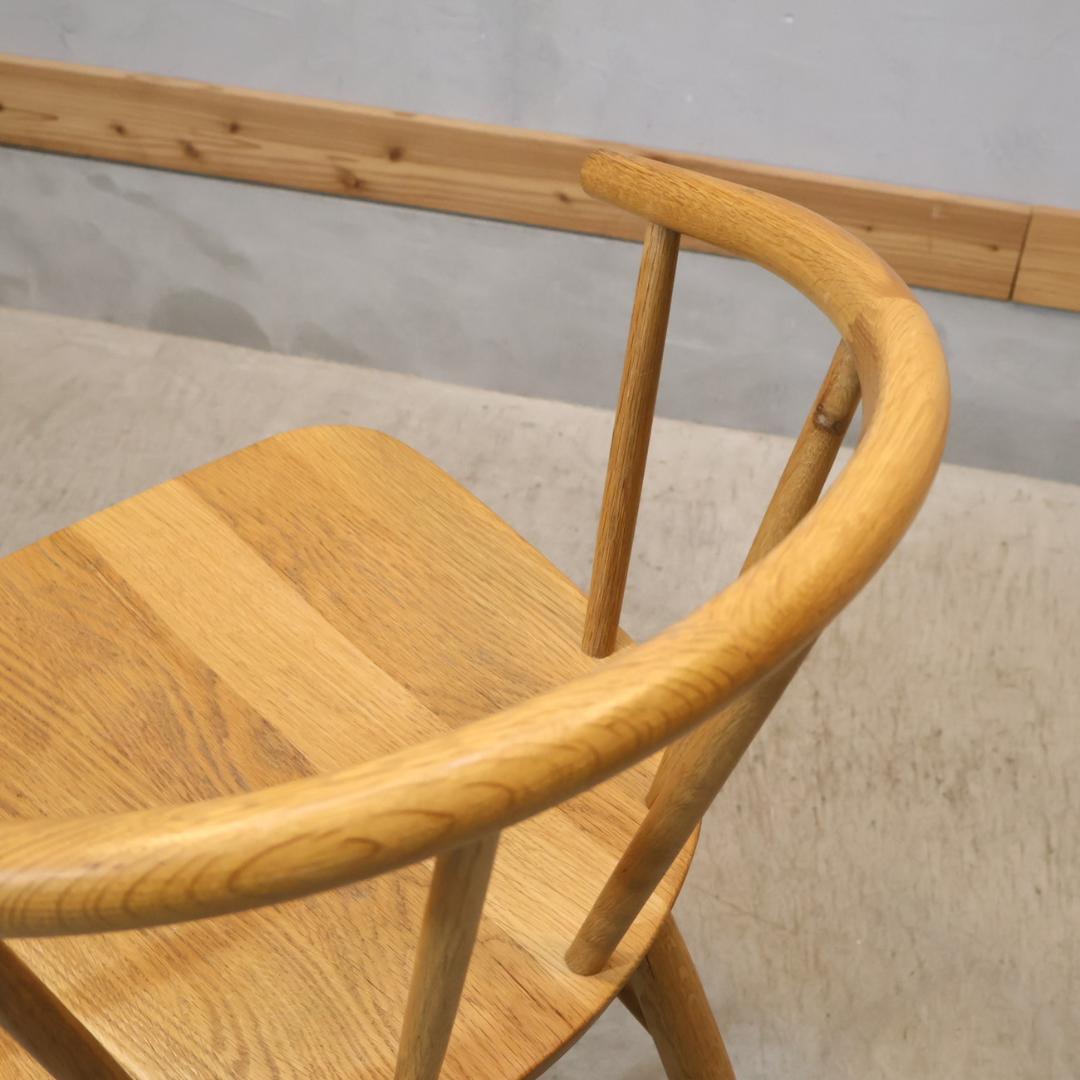 無印良品 MUJI オーク無垢材 ダイニングチェア 2脚アームチェア ボウバック