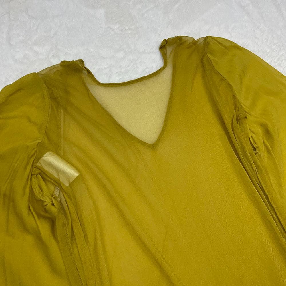 COMME des GARCONS　サイドスリットシアーロングTEE　マスタード