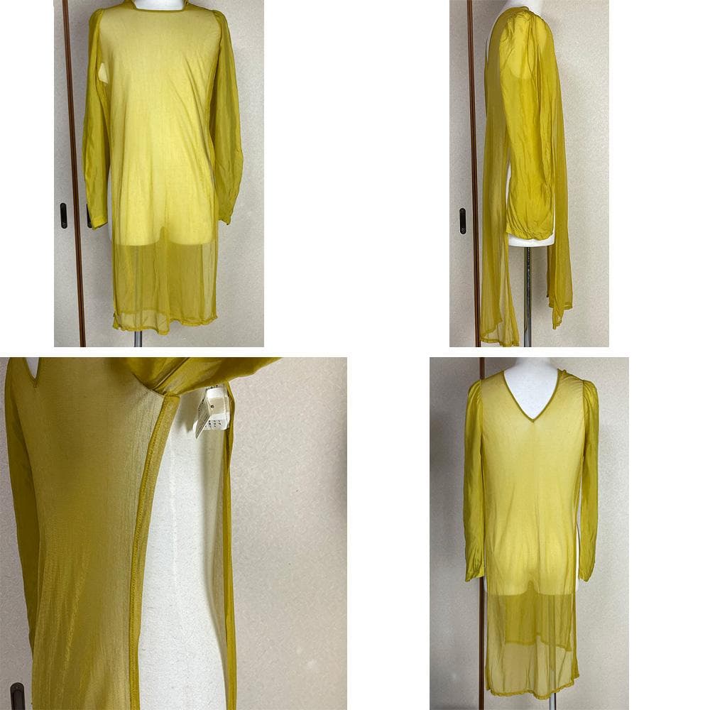 COMME des GARCONS　サイドスリットシアーロングTEE　マスタード