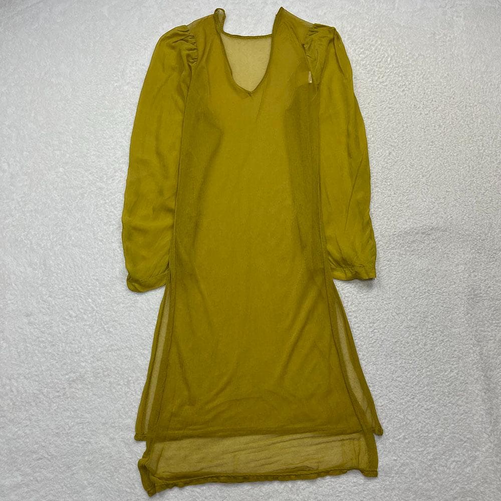 COMME des GARCONS　サイドスリットシアーロングTEE　マスタード