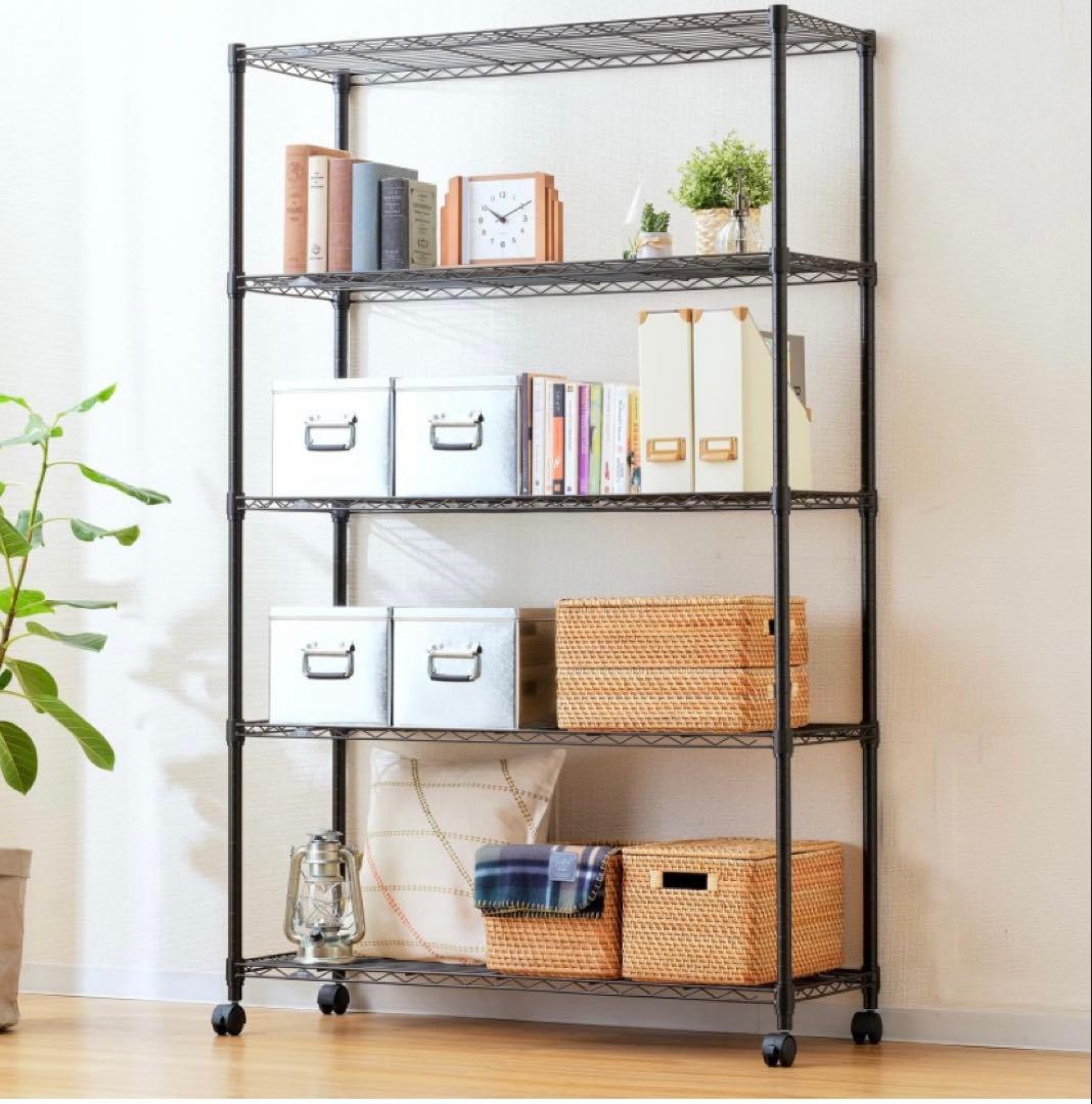 ルミナス ノワール ラック 5段 幅110 奥行40 【天板2枚付き】