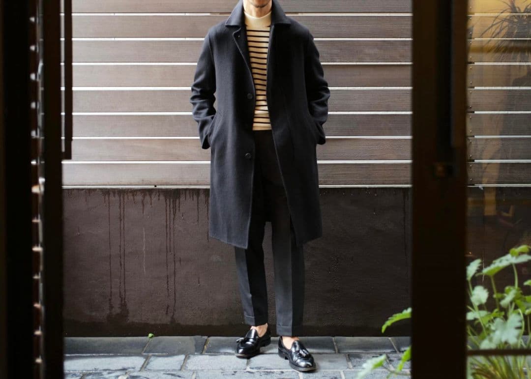 Finjack フィンジャック カシミア ダブルフェイス ベルテッドコート 46