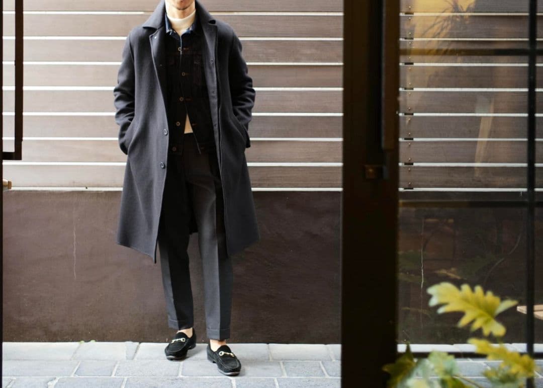 Finjack フィンジャック カシミア ダブルフェイス ベルテッドコート 46