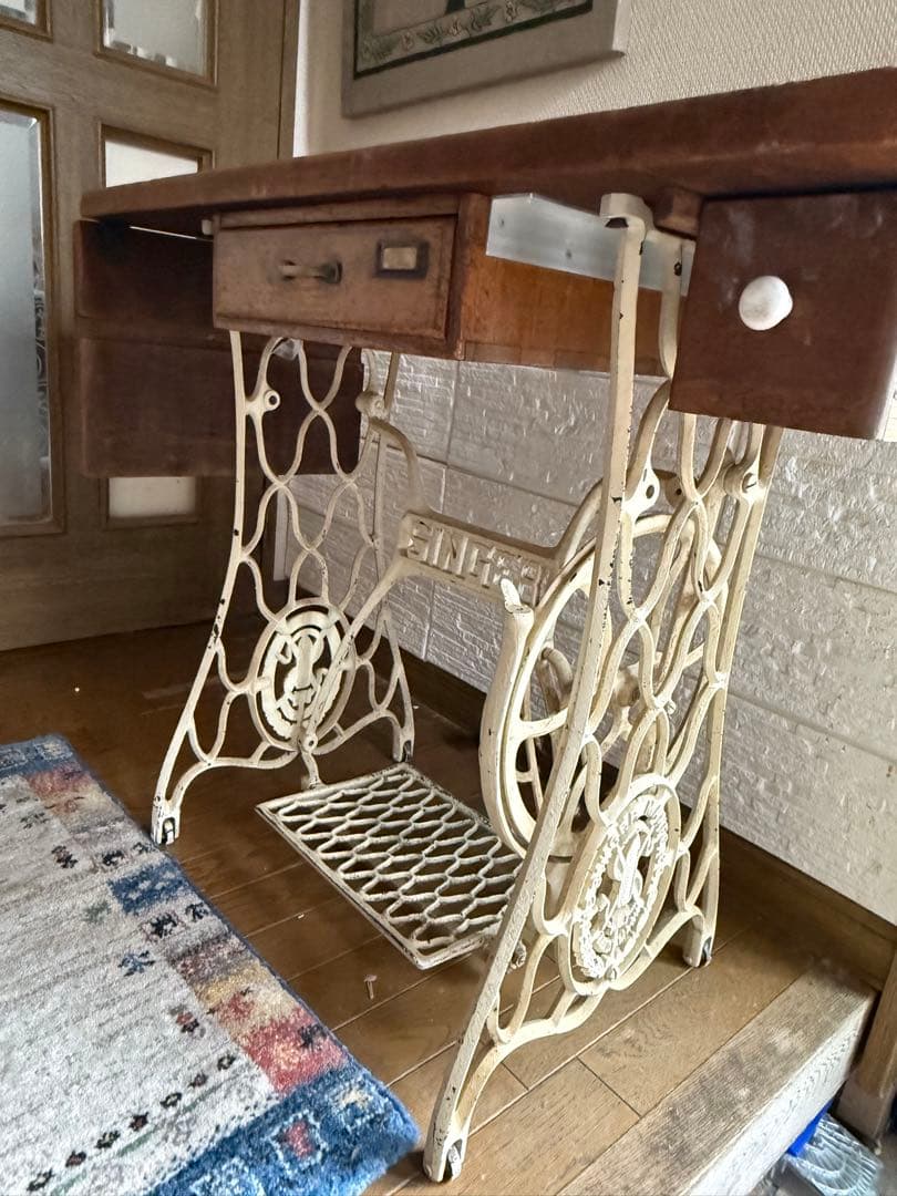 ha---co アンティーク シンガー ミシン 網目 鉄脚 足踏みミシン