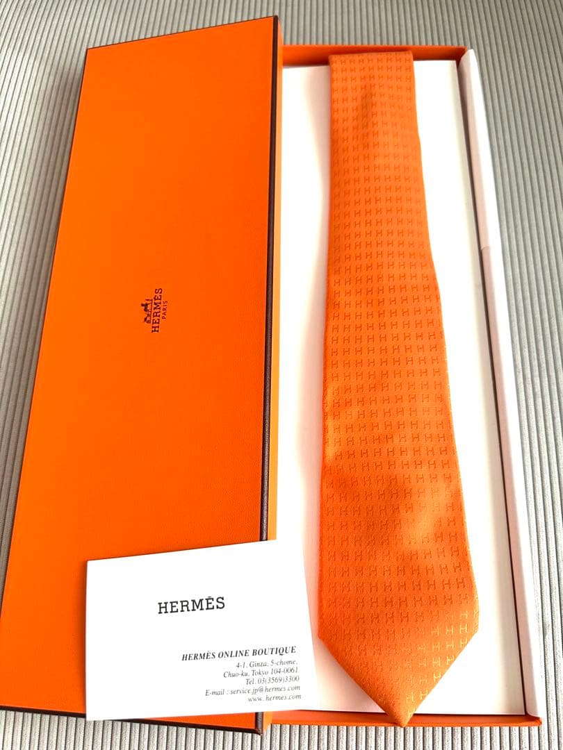 エルメス ネクタイ H織りタイ 7 cm 《ニューH》 新品 未使用