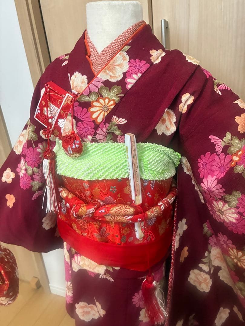 七五三 7歳 引き振袖　女の子 着物フルセット