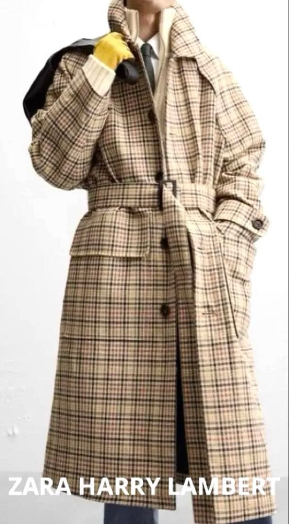 ZARA HARRY LAMBERTトレンチコート チェック　S 定価約4万円