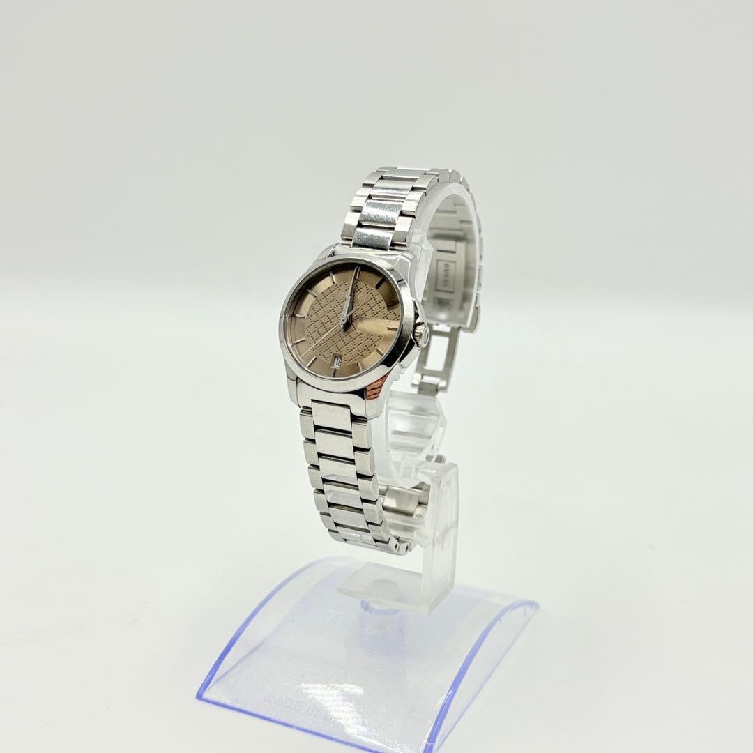 GUCCI 126.5 レディース腕時計 シルバー ベージュ文字盤