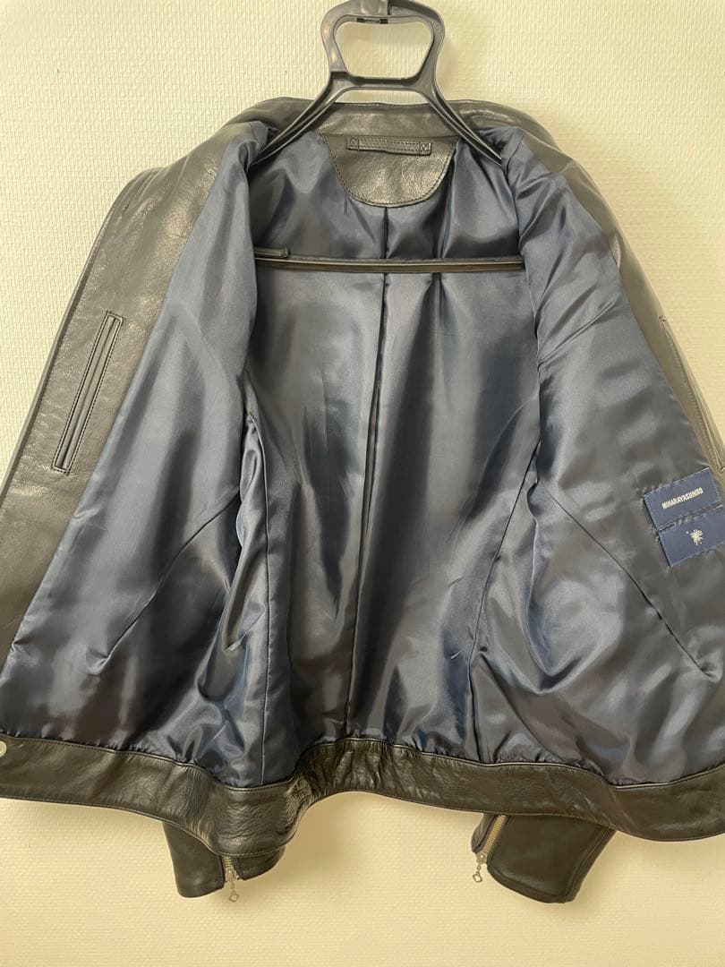ミハラヤスヒロ　黒　レザーシングルライダースジャケット