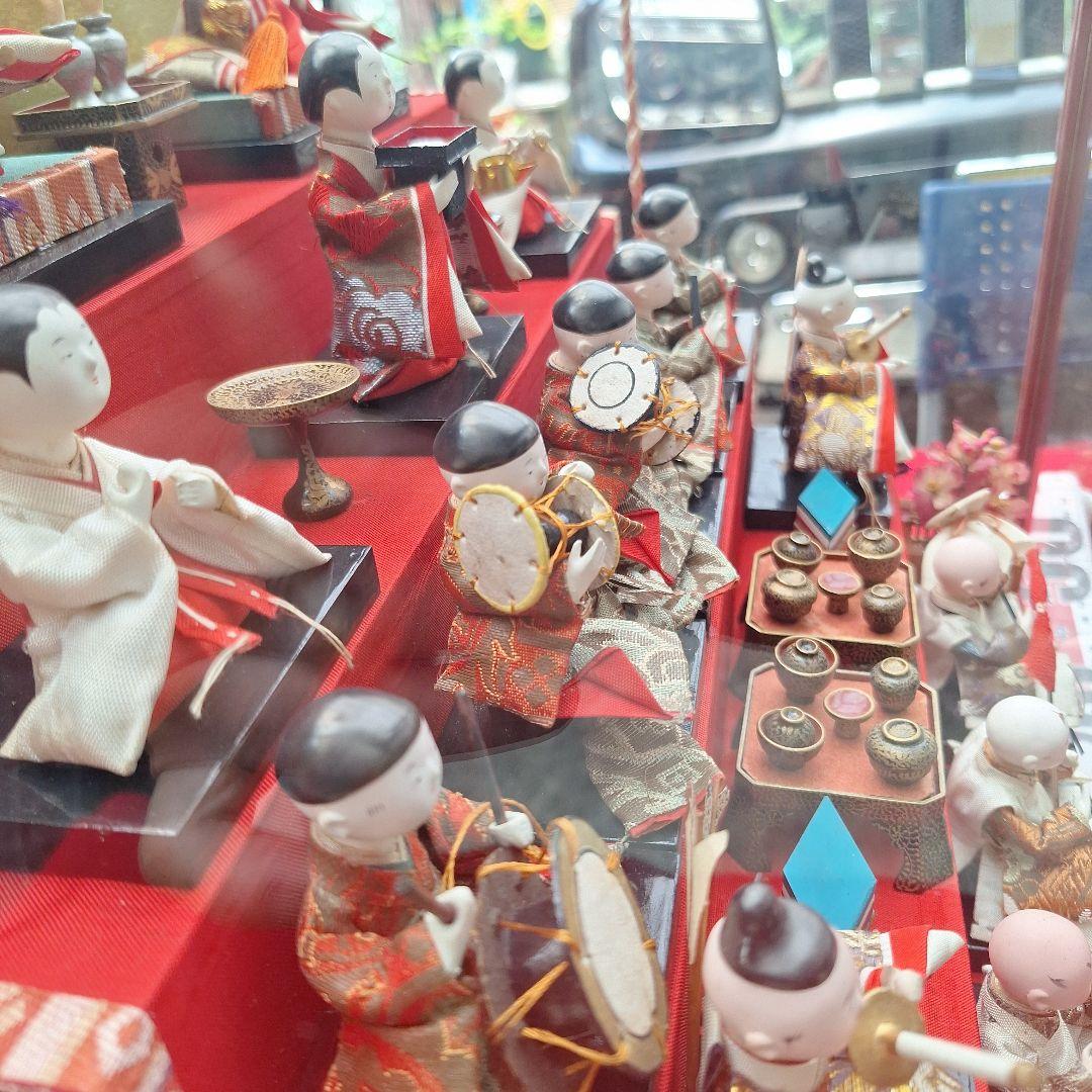 ミニ　雛人形セット ガラスケース付き　昭和レトロ