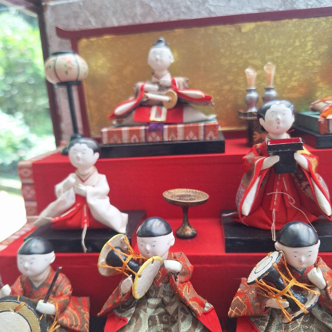 ミニ　雛人形セット ガラスケース付き　昭和レトロ