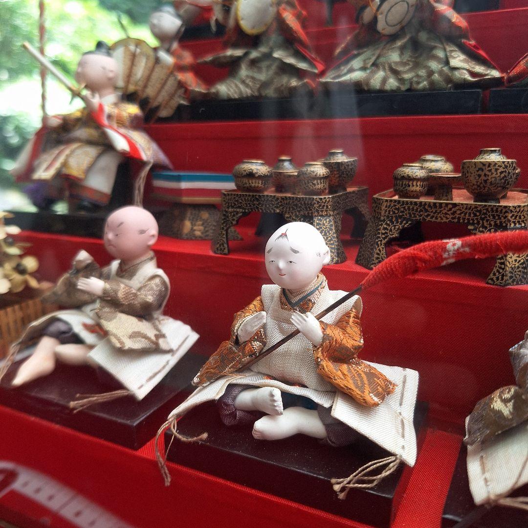 ミニ　雛人形セット ガラスケース付き　昭和レトロ