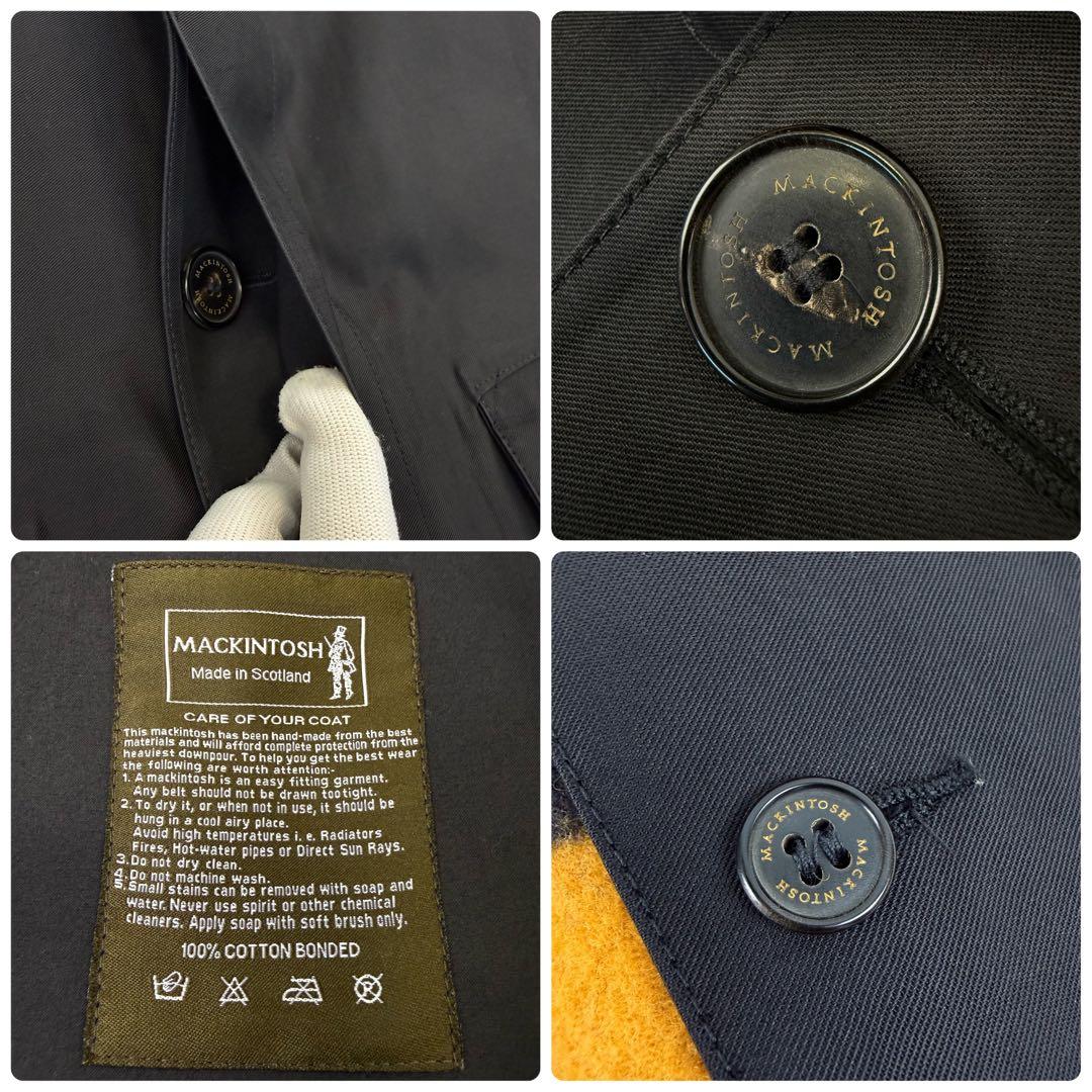 マッキントッシュ ゴム引きコート ウールライナー ステンカラーコート 黒 38