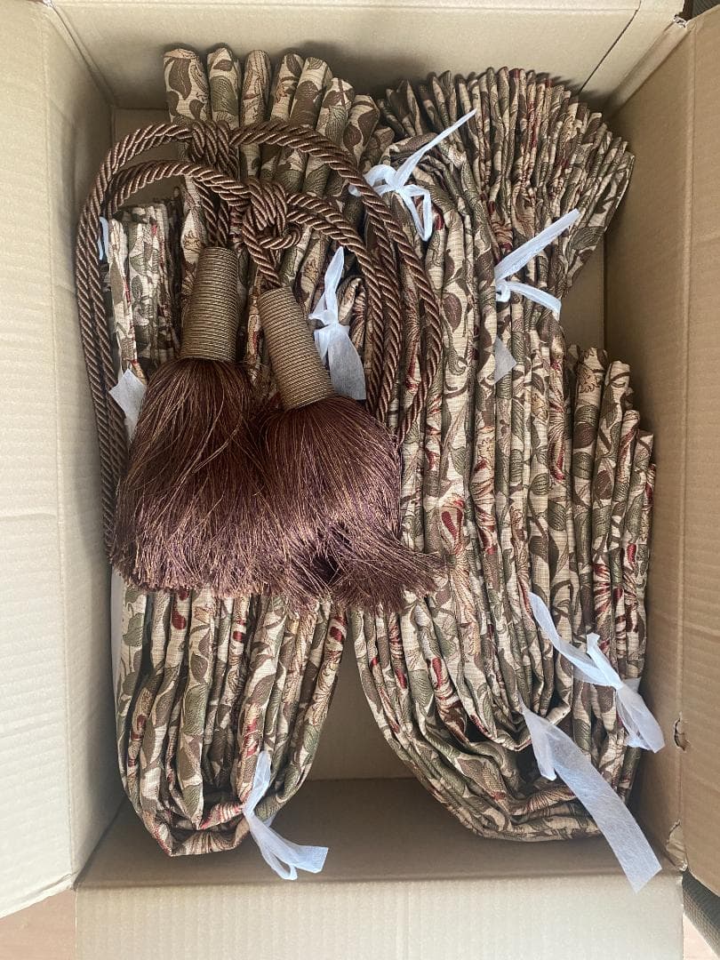 川島織物セルコン　ウィリアムモリス　ハニーサックル　オーダーカーテン　裏地つき