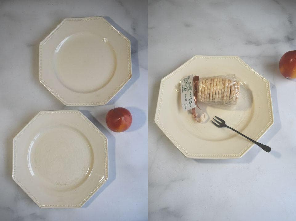 2枚組　サルグミンヌ　オクトゴナル皿　フランスアンティーク