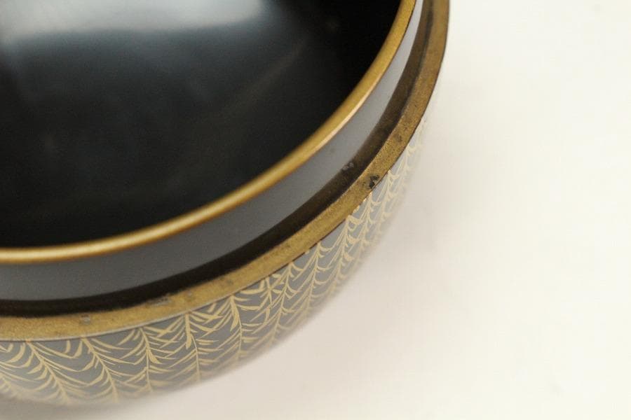 茶道具 時代 柳蒔絵 平棗(K-A650)