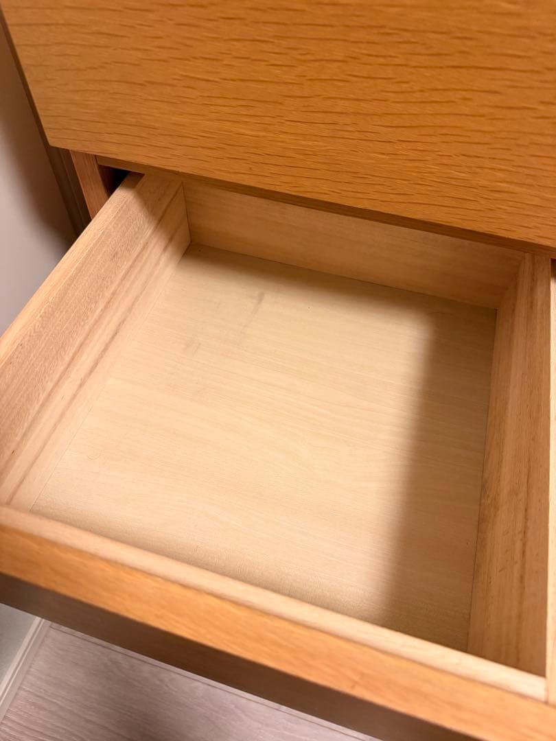 ナチュラル木製4段チェスト