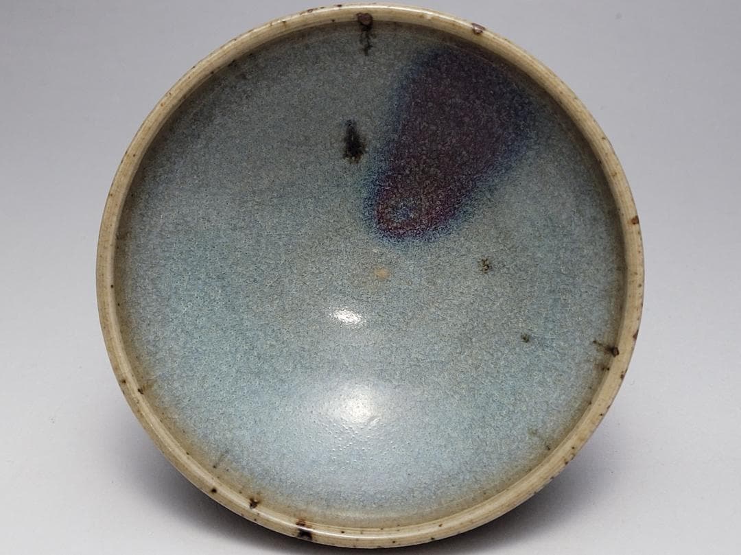 天藍釉 均窯 紅斑窯変 茶杯 宋元時代 幅約9cm