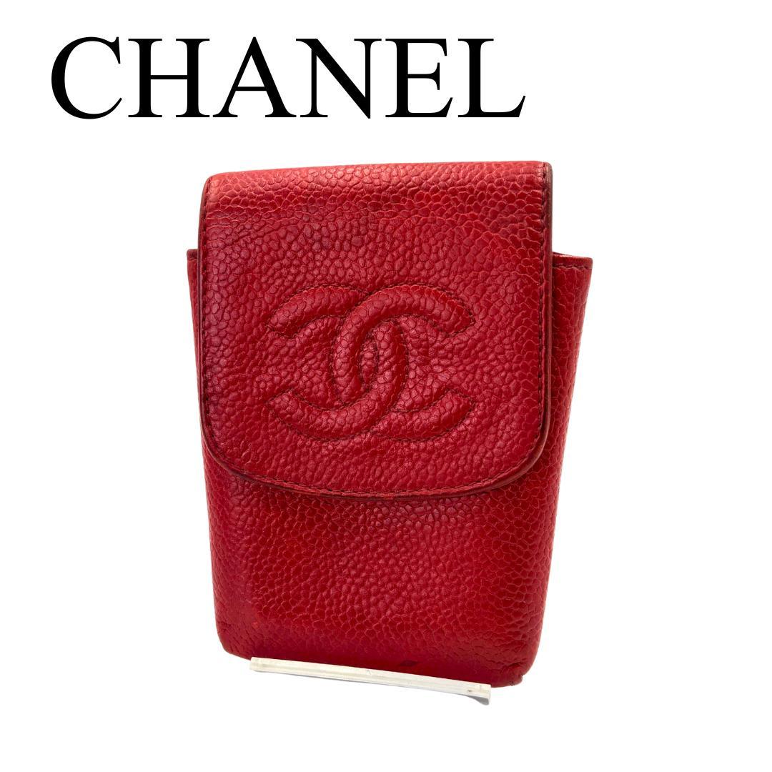 CHANEL 　シャネル　レザー　タバコケース　ヴィンテージ　ボルドー