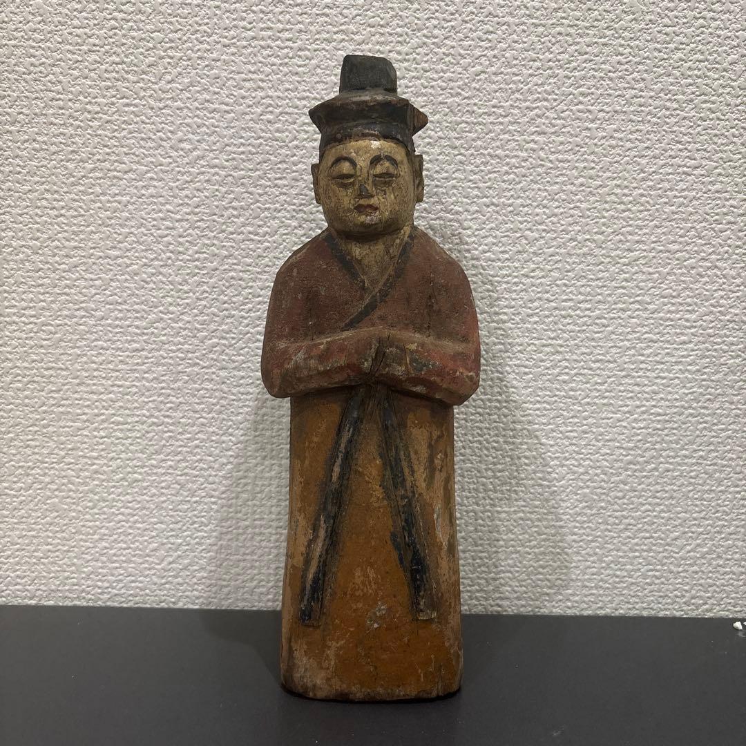 400年前の韓国人　木製　木彫