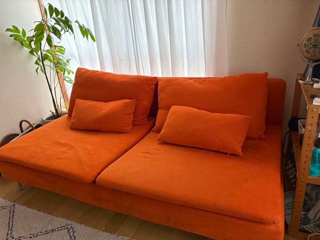 IKEA Soderhamn 3人掛けソファー レアなオレンジ色