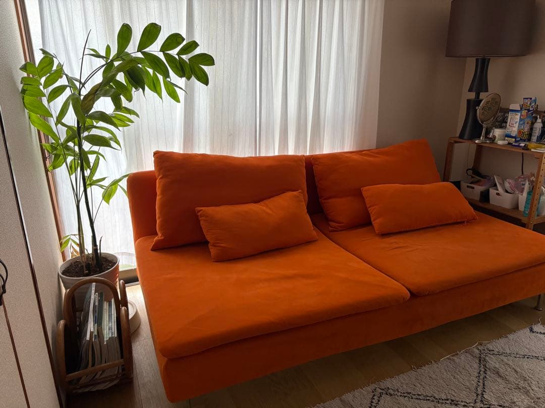 IKEA Soderhamn 3人掛けソファー レアなオレンジ色