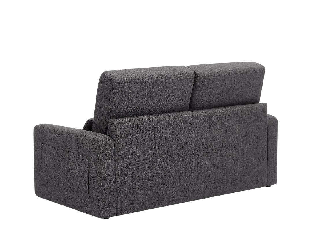 【新品】収納付き2人掛けソファ 木脚着脱可能 コンパクト