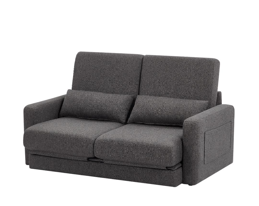 【新品】収納付き2人掛けソファ 木脚着脱可能 コンパクト