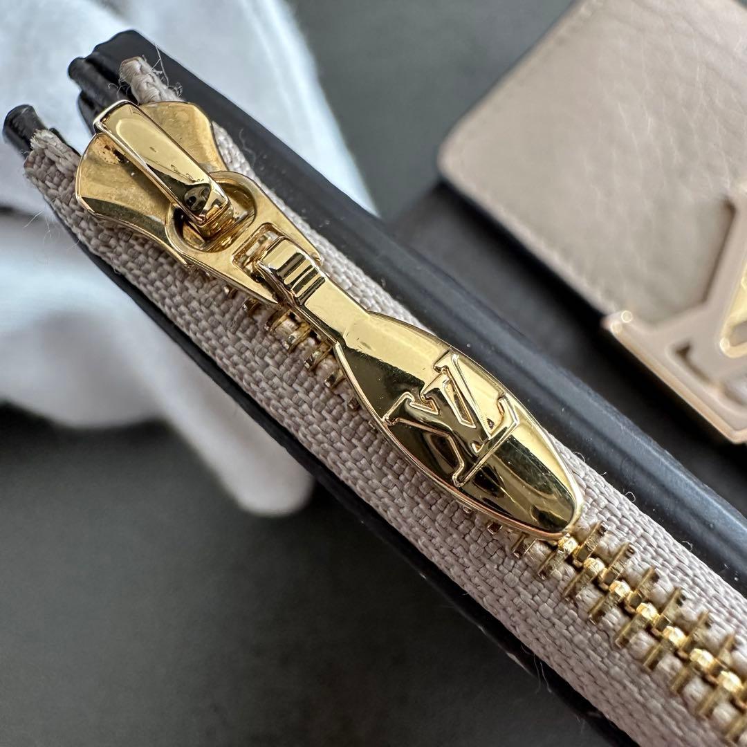 ルイヴィトン ポルトフォイユ カプシーヌ XS ガレ 三つ折り財布 ベージュ