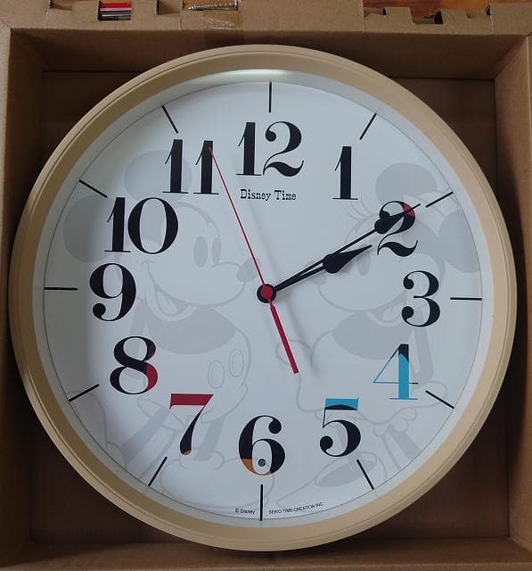 訳あり品 セイコー製 ディズニー 電波掛時計　音静かな連続秒針