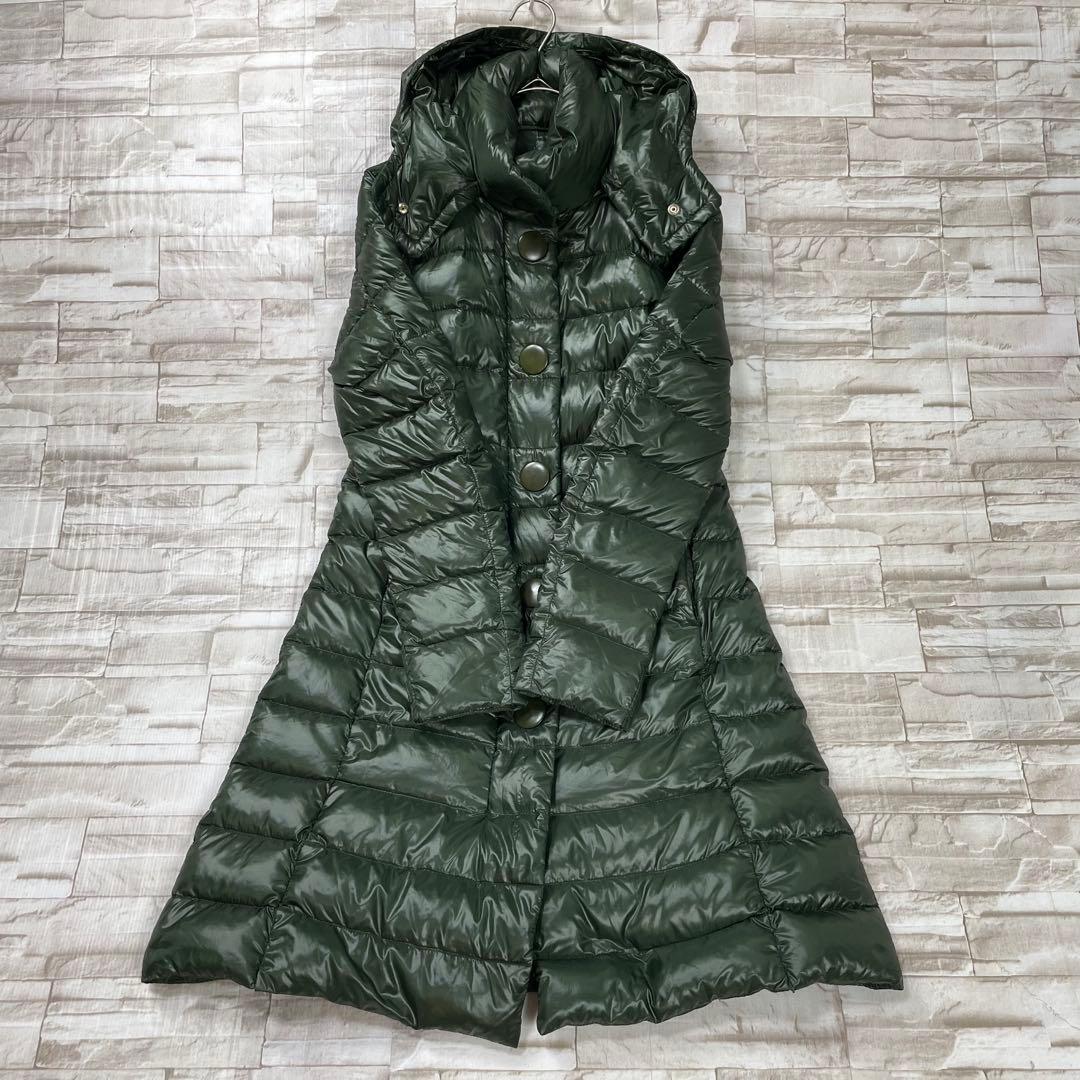 【良品】ヘルノ HERNO★ダウンコート　Bolla　フード　グリーン　ロング