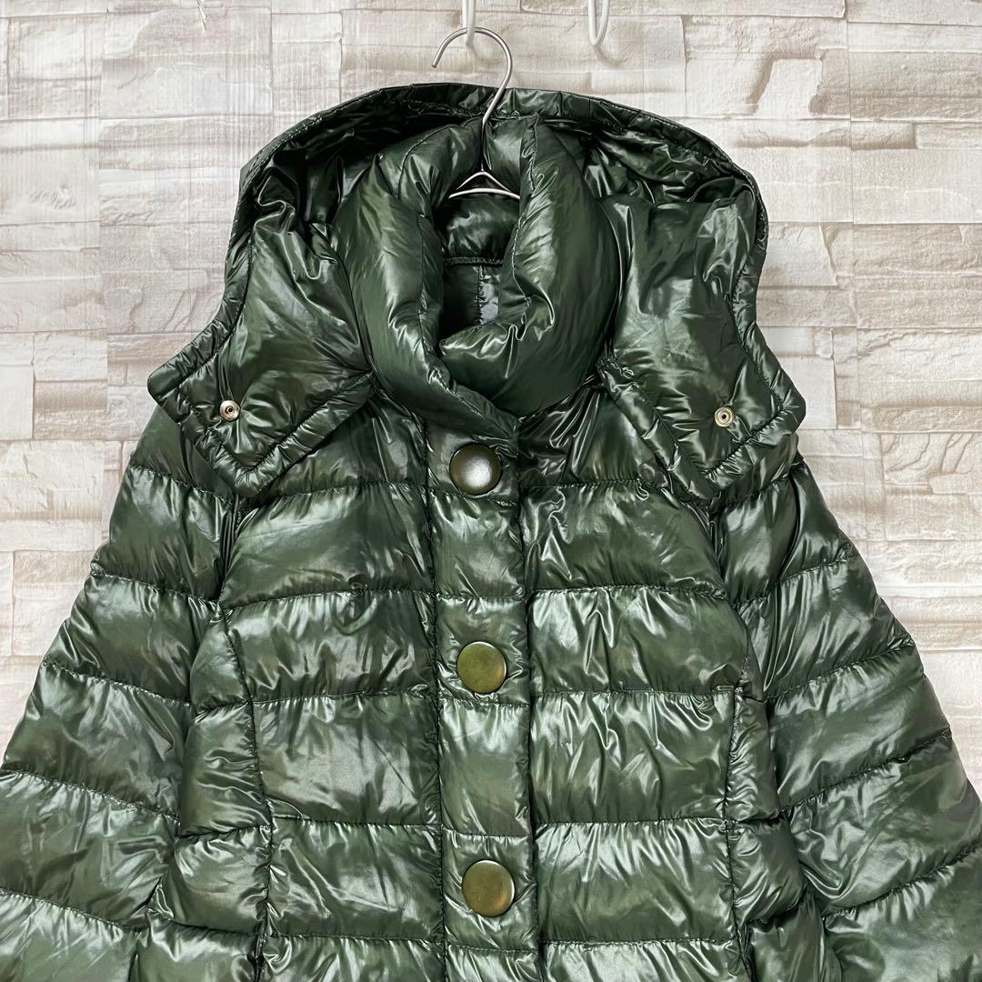 【良品】ヘルノ HERNO★ダウンコート　Bolla　フード　グリーン　ロング