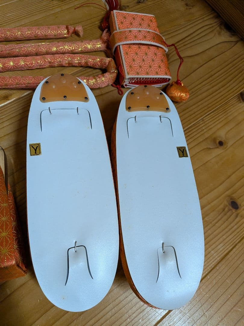 新品　七五三　オレンジ　バッグ　草履　セット　帯