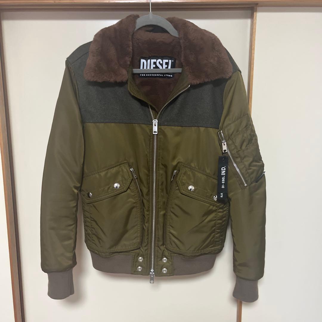 最終値下げ　『希少•美品』　DIESEL ボアMA1ジャケット　オリーブ
