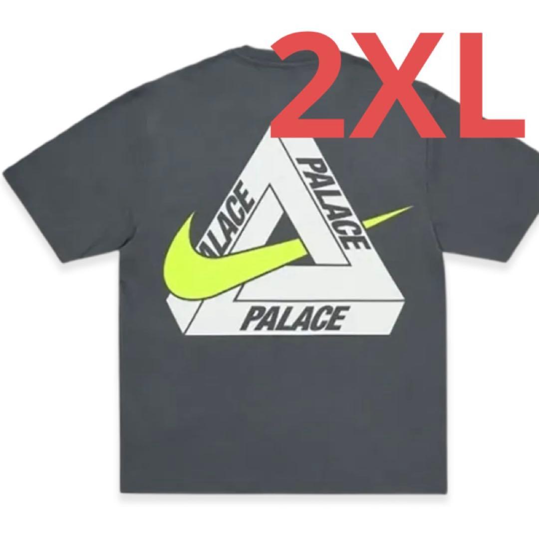 パレス x ナイキ トライ スウッシュ Tシャツ チャコール 2XL
