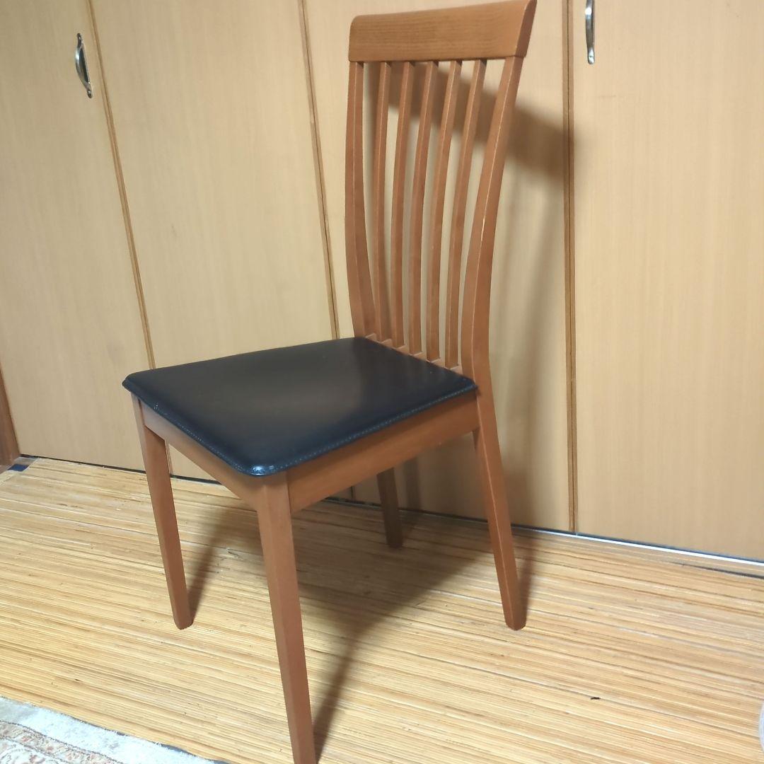 ACTUS北欧デザインブラウンビンテージスラットバック チェア中古美品NO.1