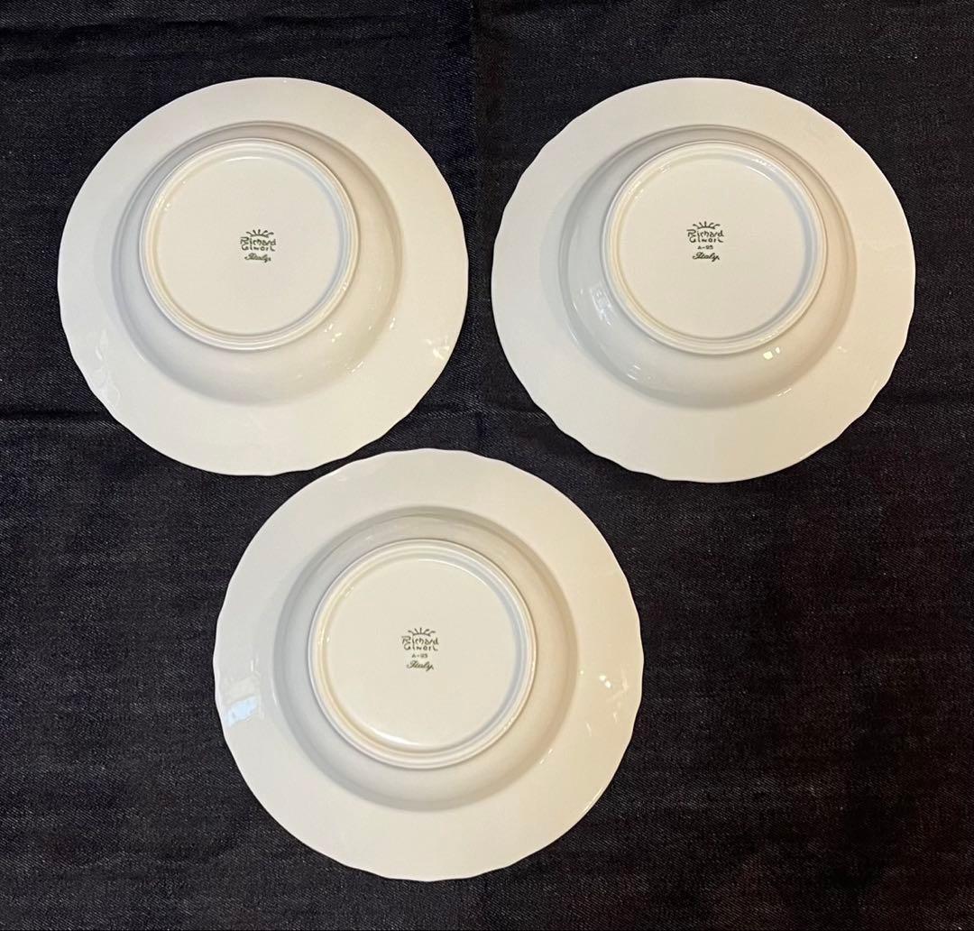 リチャードジノリ　ベッキオホワイト　スーププレート 20 3枚セット